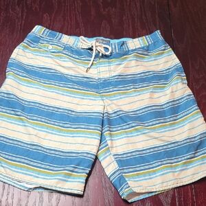 St. John's Bay Blue, Cream & Green Striped Athletic Shorts